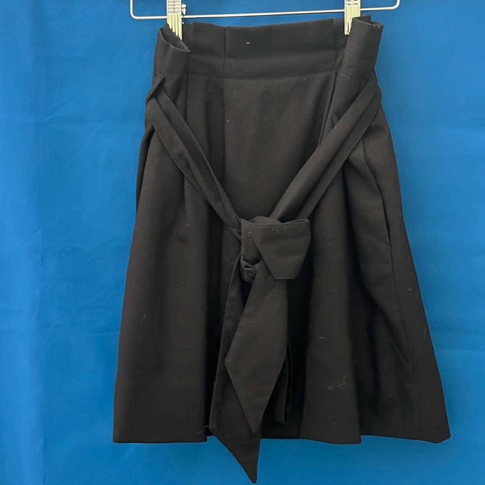 Wool blend paper bag mini skirt